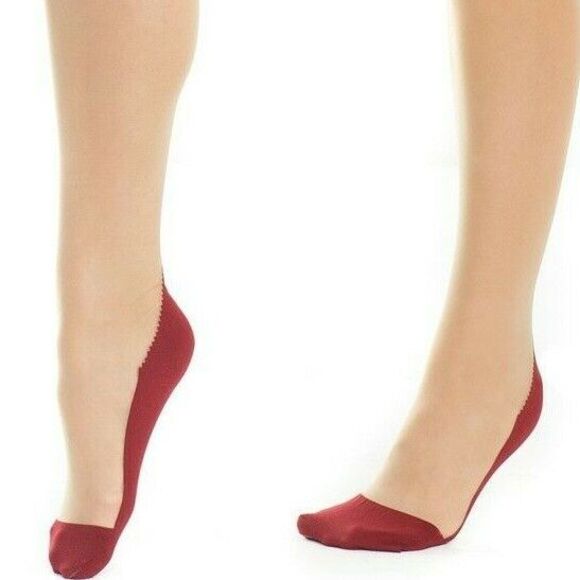 Plus Cuban Heel Back Seam Stockings Womens OSXL Merlot Red - Picture 6 of 7